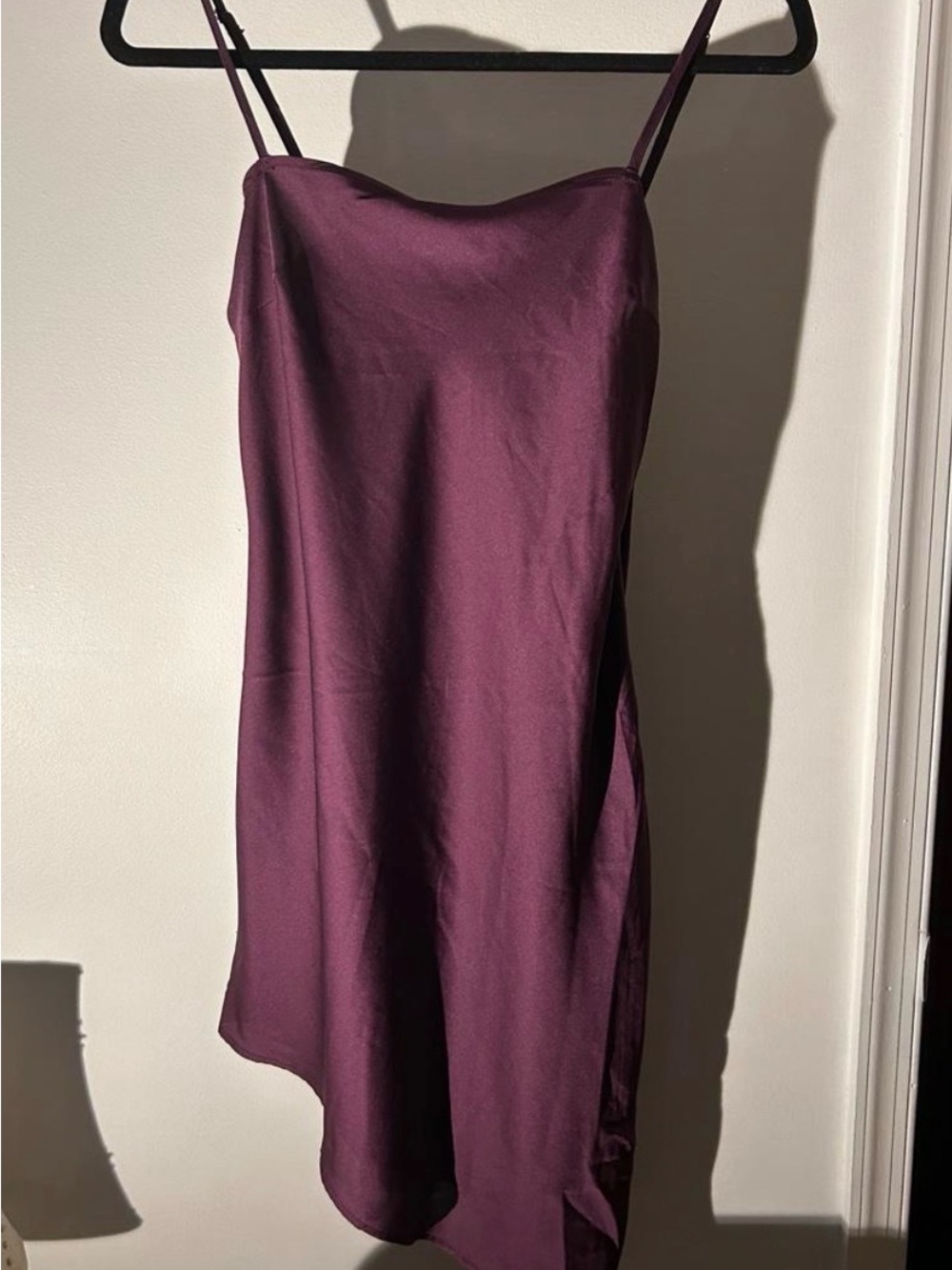 Forever 21 Plum Asymmetrical Satin Slip Dress